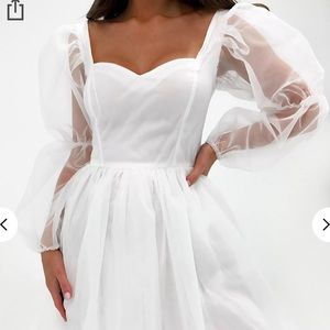 Brand new white puff sleeve dress!